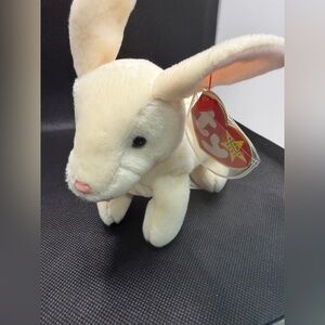 Ty Beanie Baby Nibbler Bunny 1999 White Rabbit Plush w/ Tag Vintage